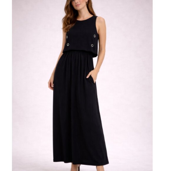 Michael Kors Dresses & Skirts - Michael Kors Black Maxi Dress XL NWT Sleeveless Elegant Minimalist Evening Dress